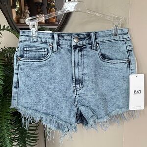 Brand New American Bazi Jean Shorts Denim Cutoffs Acid Wash Blue 5-Pocket